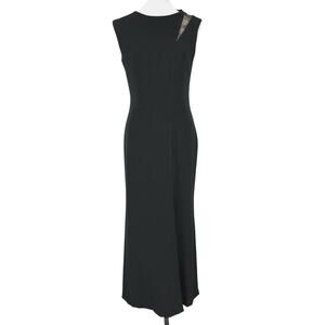 Carmen Marc Valvo Couture Gown Dress Womens 6 Black Inset Prom Wedding Formal